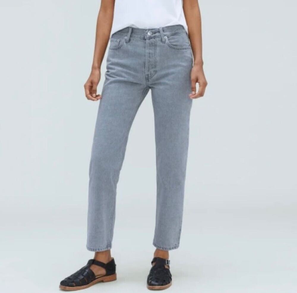 Everlane The Relaxed Straight Jean Mid Rise Rigid Gray Women's 23 Long NWT
